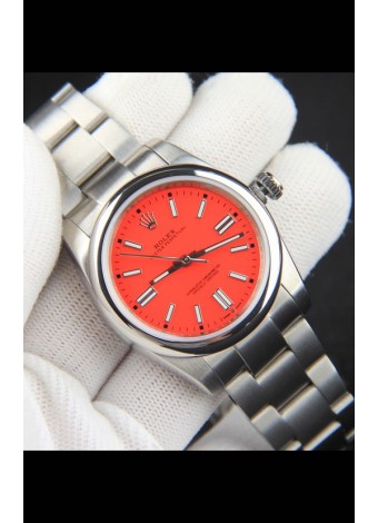 Rolex Oyster Perpetual Movimiento Japonés Reloj Réplica36MM - Dial Rojo