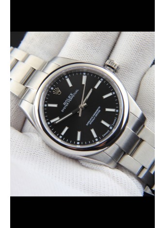 Rolex Oyster Perpetual Movimiento Japonés Reloj Réplica39MM - Dial Negro