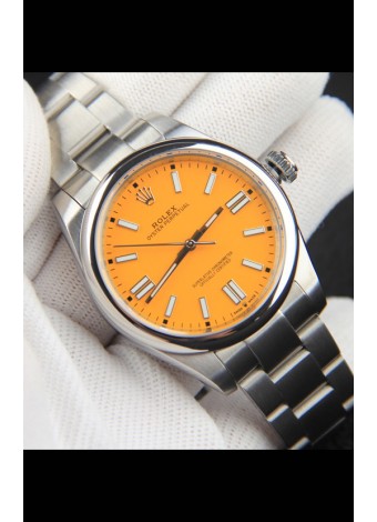Rolex Oyster Perpetual Movimiento Japonés Reloj Réplica41MM - Dial Amarillo