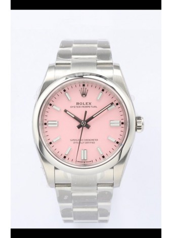 Rolex Oyster Perpetual REF#126000 36MM Movimiento Suizo Réplica Suiza Dial Rosado Acero 904L Reloj Réplica a Espejo 1:1