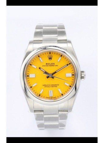 Rolex Oyster Perpetual REF#126000 36MM Movimiento Suizo Réplica Suiza Dial Amarillo Acero 904L Reloj Réplica a Espejo 1:1