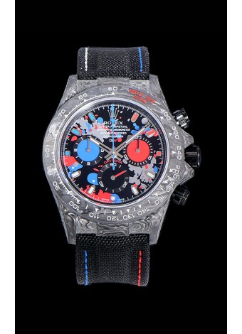 Rolex Daytona DiW Edición Dial Multicolor Caja de Carbono Forjado Réplica a Espejo 1:1