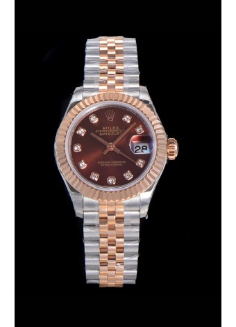 Rolex Datejust Ladies Reloj Suizo en Caja de Acero 904L  - Movimiento Suizo ETA Réplica a Espejo 1:1