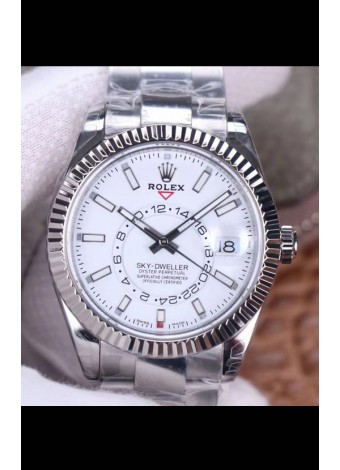 Rolex Sky-Dweller REF #m336934 Dial Blanco Reloj Caja Acero 904L - Super Clone Watch
