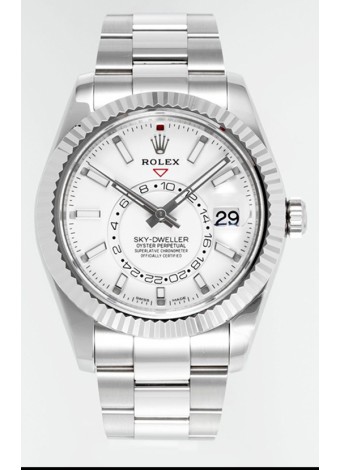 Rolex Sky-Dweller REF #m336934 Dial Blanco Reloj Caja Acero 904L - Super Clone Watch