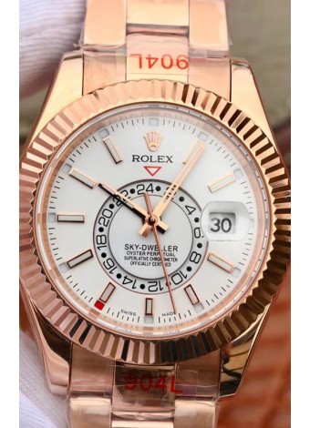 Rolex Sky-Dweller Everose Gold Oyster 42MM Reloj Réplica a Espejo 1:1 