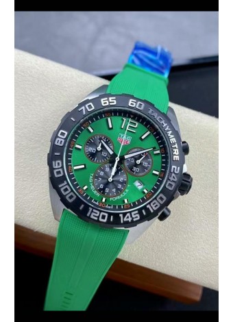Tag Heuer F1 Edition Reloj Cuarzo Suizo en Dial Verde Caja Acero Inoxidable Correa de Goma