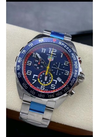 Tag Heuer F1 Edition Reloj Cuarzo Suizo en Dial Azul Caja Acero Inoxidable