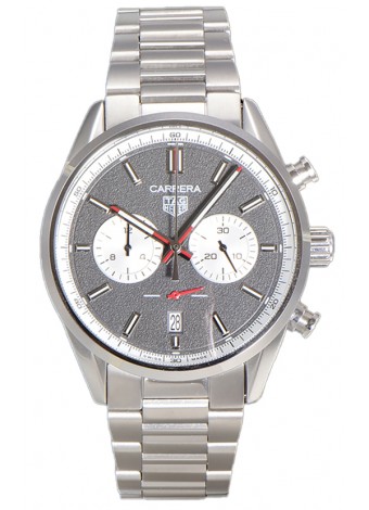 Tag Heuer Carrera Cronógrafo 43 Reloj Réplica Cuarzo Suizo Dial Gris Correa Acero