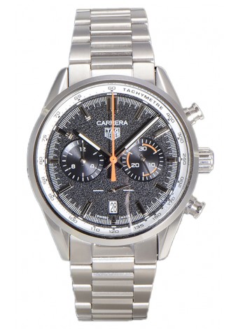 Tag Heuer Carrera Cronógrafo 43 Reloj Réplica Cuarzo Suizo Dial Gris Correa Acero 