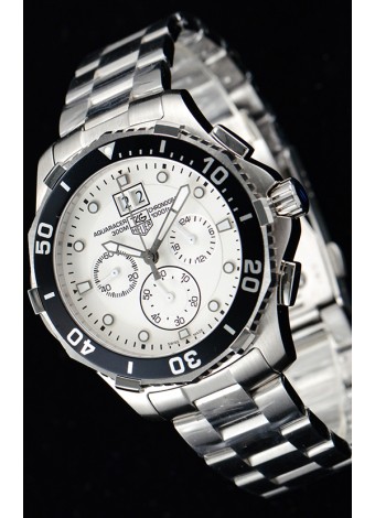 Tag Heuer Aquaracer Chronograph Reloj de Cuarzo Suizo Dial Blanco