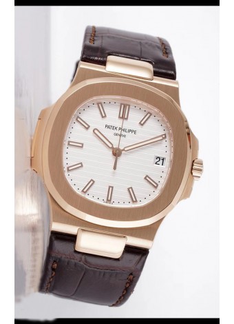 Patek Philippe Nautilus 5711/1R 1 Reloj Réplica a Espejo 1:1 Dial Blanco Oro Rosado