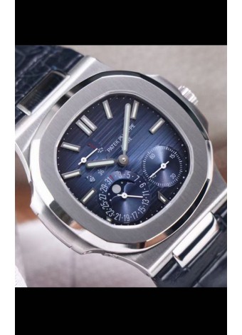 Patek Philippe Nautilus 5712/1A Reloj Réplica Suizo en calida Espejo 1:1 Dial Azul Leather Strap