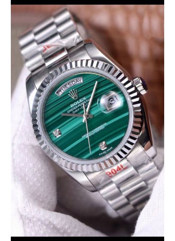 Rolex Day Date Presidential Acero 904L 36MM - Dial Malachite Calidad a Espejo 1:1