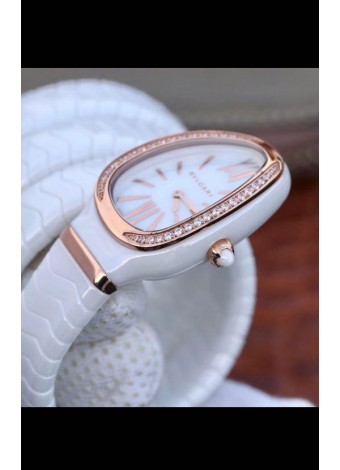 Bvlgari Edición Serpenti Reloj Réplica en Cerámica Blanca Calidad a Espejo 1:1