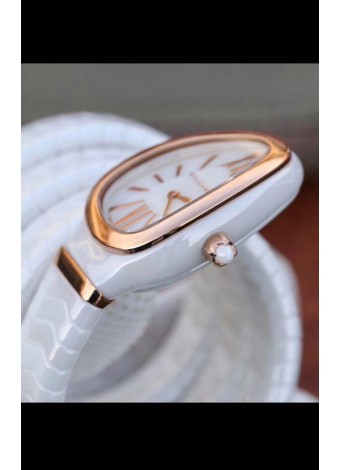 Bvlgari Edición Serpenti Reloj Réplica en Cerámica Blanca Calidad a Espejo 1:1