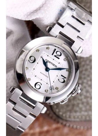 Pasha De Cartier Reloj Réplica Suizo Automático Calidad Espejo 1:1 32MM - Steel Dial