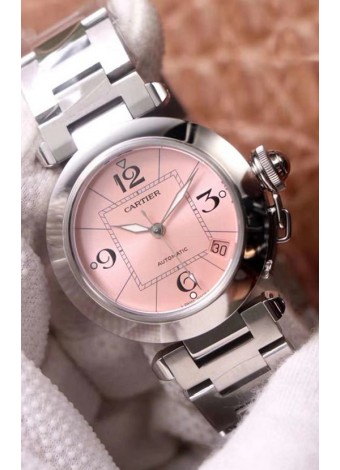 Pasha De Cartier Reloj Réplica Suizo Automático Calidad Espejo 1:1 32MM - Pink Dial