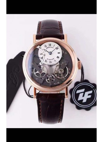 Breguet Tradition 7057BR/R9/9W6 Oro Rosa Dual Tourbillon Reloj Réplica Suizo