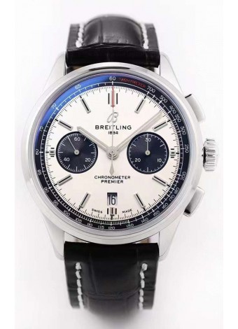 Breitling Chronomat B01 Edición Cronógrafo Suizo 42 Reloj Calidad Espejo 1:1 en Acero, Dial Blanco