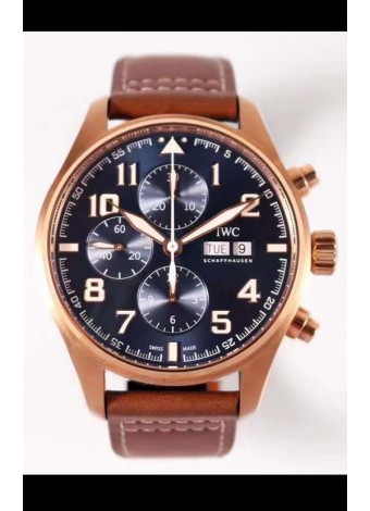 IWC Pilot Chronograph Edición Le Petit Prince Oro Rosado Reloj Réplica a Espejo 1:1