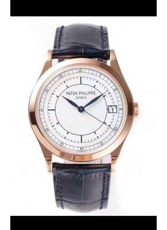 Patek Philippe Calatrava 5296 Dial Sector Reloj Réplica Suizo a espejo 1:1Oro Rosado Casing