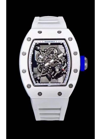 Richard Mille RM055 Caja Cerámica Reloj Réplica a espejo 1:1 Correa Blanca