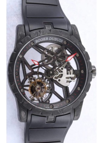 Roger Dubuis Excalibur Spider Flying Tourbillon Caja tipo Skeleton Caja de Carbono Reloj Suizo a Espejo 1:1