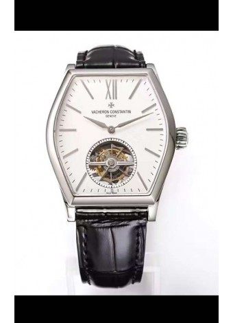 Vacheron Constantin Malte Tourbillon Reloj Réplica a Espejo 1:1 Acero Inoxidable Dial Blanco