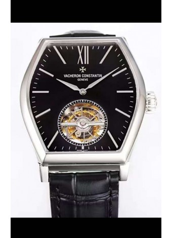 Vacheron Constantin Malte Tourbillon Reloj Réplica a Espejo 1:1 Acero Inoxidable Dial Negro