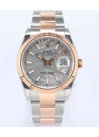 Rolex Datejust Palm Motif Dial 36MM Movimiento Cal.3135 Réplica Suiza Caja en Acero 904L en Dos Tonos