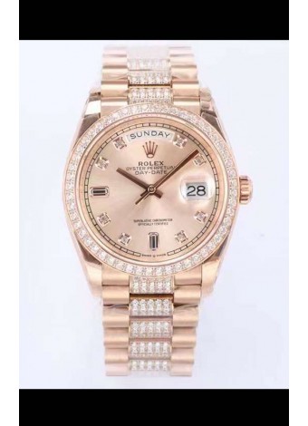 Rolex Day Date Presidential Reloj Oro Rosado 36MM - Dial Oro Rosado Calidad a Espejo 1:1
