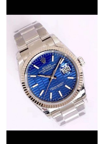 Rolex Datejust Dial Fluted-Motif 41MM Movimiento Cal.3135 Reloj Réplica Suizo en Caja en Acero 904L