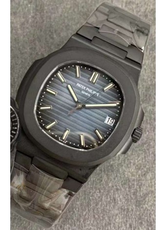 Patek Philippe Nautilus 5711 Revestimiento PVD Negro Reloj Réplica Suizo Dial Azul 