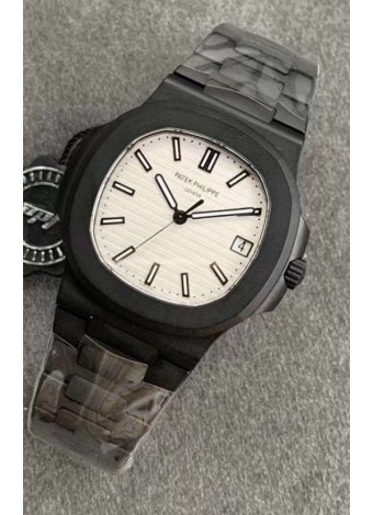 Patek Philippe Nautilus 5711 Revestimiento PVD Negro Venom Reloj Réplica Suizo Dial Blanco