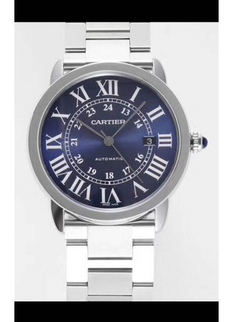 Ronde De Cartier Reloj Réplica Suizo - Acero Inoxidable Dial Azul