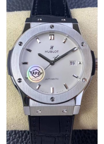 Hublot Classic Fusion Reloj Réplica a Espejo 1:1 Caja de Acero 904L Dial Blanco 42MM
