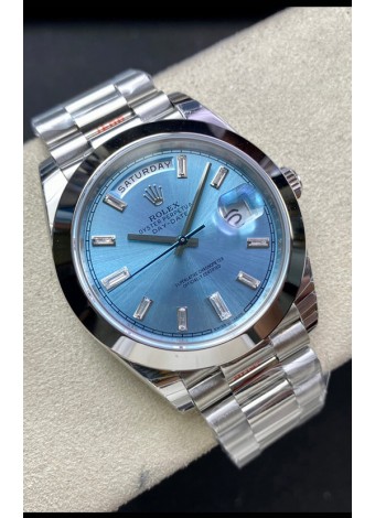 Rolex Day Date Presidential 228206 Acero 904L 40MM - Dial Azul ICE Reloj Calidad Espejo 1:1
