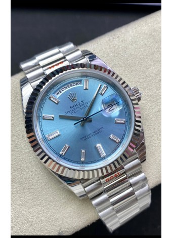 Rolex Day Date M228236-0006 904L Acero 40MM - Dial Azul Ice Répilca a Espejo 1:1