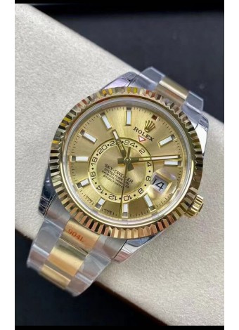 Rolex Sky-Dweller Oystersteel Oro Amarillo Oyster 42MM Reloj Réplica a Espejo 1:1 
