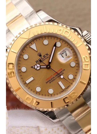 Rolex Yachtmaster 40 Oro Amarillo Dos Tonos 1:1 Reloj Réplica Suiza en Caja de Acero 904L