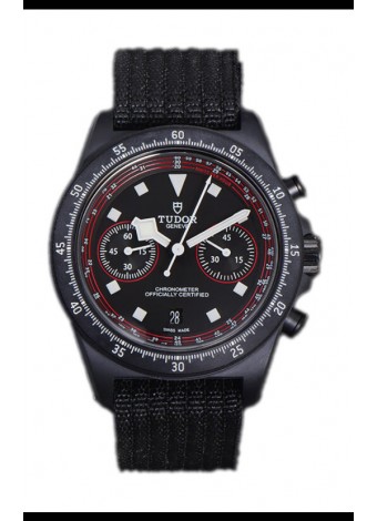 Tudor Pelagos FXD Cronógrafo Caja Carbono Réplica Espejo 1:1 Dial Negro en Correa Nato
