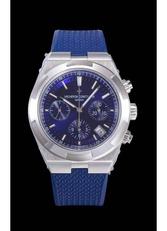 Vacheron Constantin Overseas Cronógrafo Dial Azul Reloj Réplica Suizo - Correa en Goma