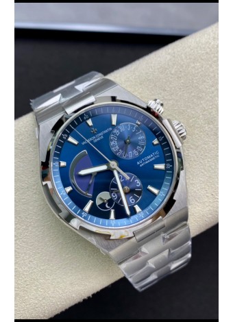 Vacheron Constantin Power Reserve Dial Azul Caja/Correa Acero Inoxidable Reloj Réplica Suizo
