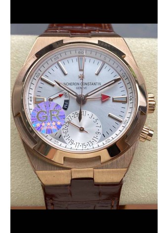 Vacheron Constantin Overseas Dual Time Oro Rosado Reloj Réplica Suizo Espejo 1:1 in Dial Acero