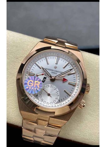 Vacheron Constantin Overseas Dual Time Oro Rosado Reloj Réplica Suizo Espejo 1:1 in Dial Acero