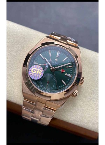 Vacheron Constantin Overseas Dual Time Oro Rosado Reloj Réplica Suizo Espejo 1:1 en Dial Verde