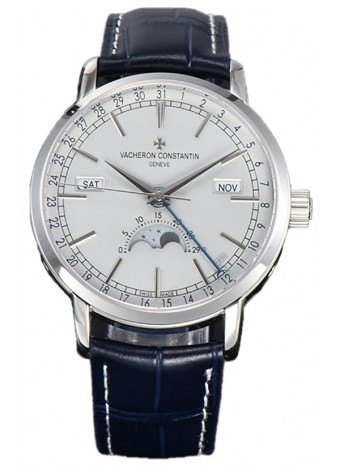 Vacheron Constantin Traditionelle Complete Calendar Cahapada Oro Blanco Dial Blanco Réplica Suiza