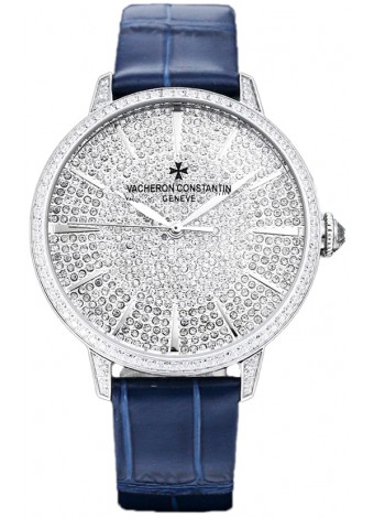 Vacheron Constantin Patrimony Self-Winding Jewellery Dial Pavimentado en Diamantes chapado en Oro Blanco