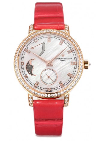 Vacheron Constantin Traditionelle Moon Phase Dial Madre Perla en Oro Rosado Réplica Suiza